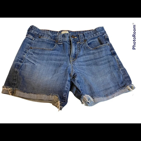 J. Crew Stretch Blue Jean Short Sz 0 - Picture 2 of 7